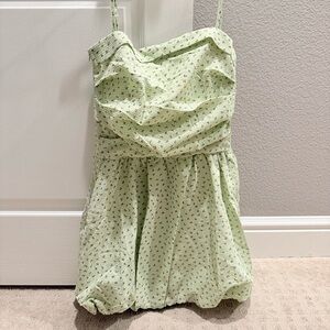 Green Patterned Floral Dress